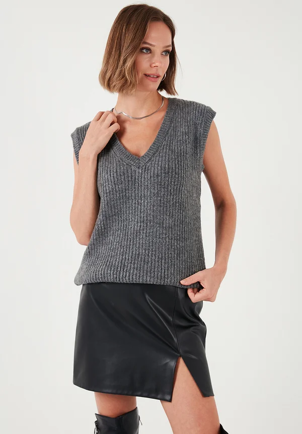 Strickpullover - anthracite