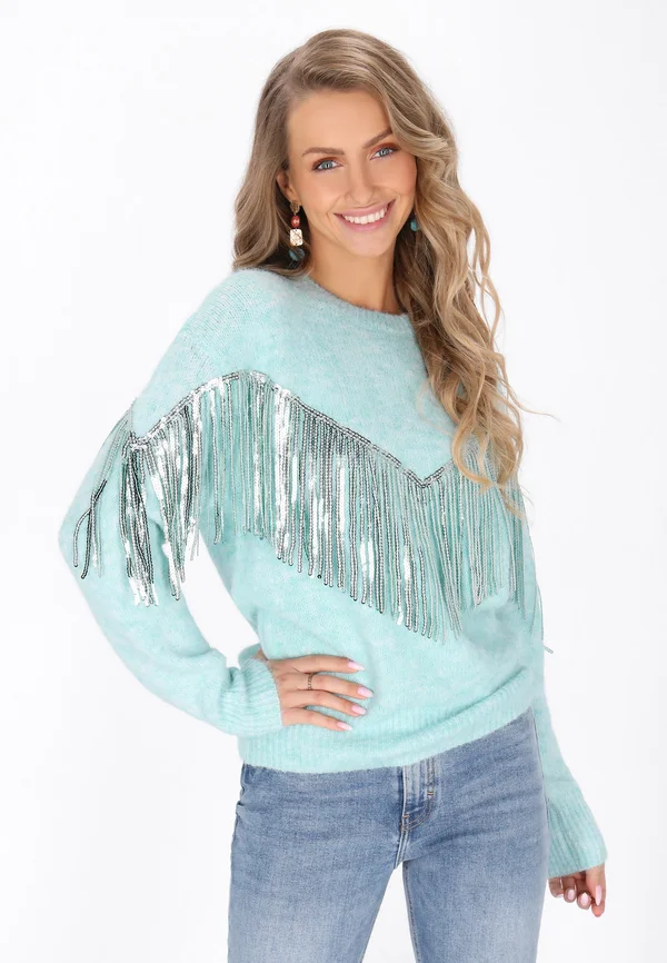 Strickpullover - aqua