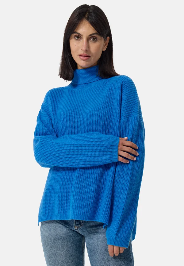 Strickpullover - azurblau