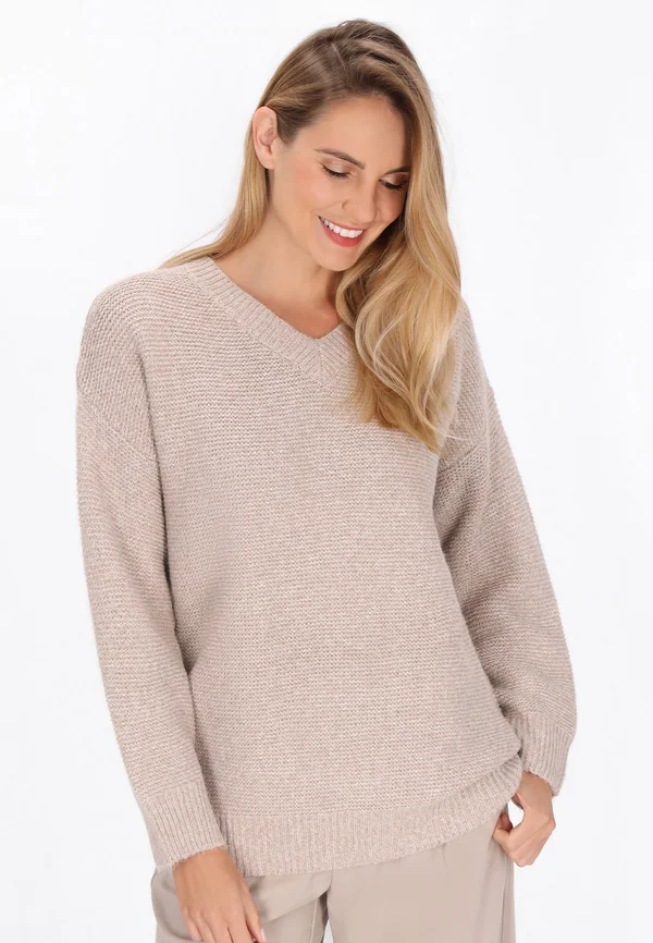 Strickpullover - beige melange