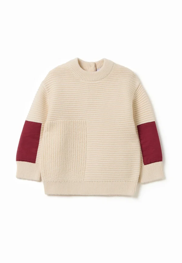 Strickpullover - beige red