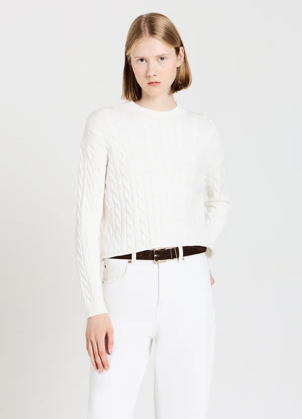 Strickpullover - bianco lana