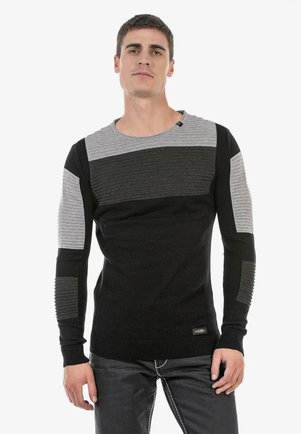 Strickpullover - black anthracite