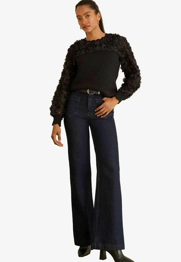 Strickpullover - black d flower