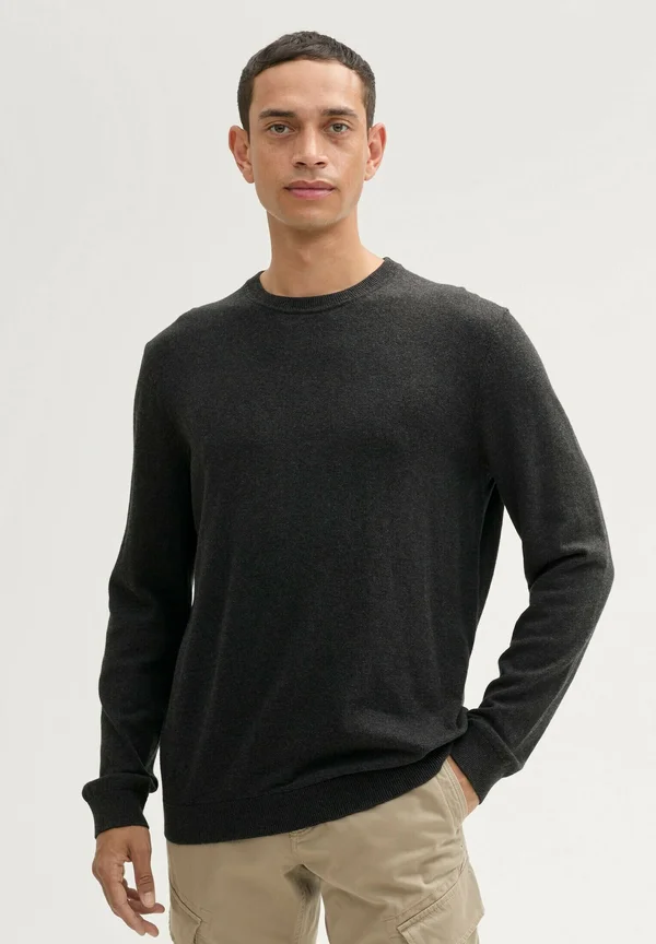 Strickpullover - black grey melange