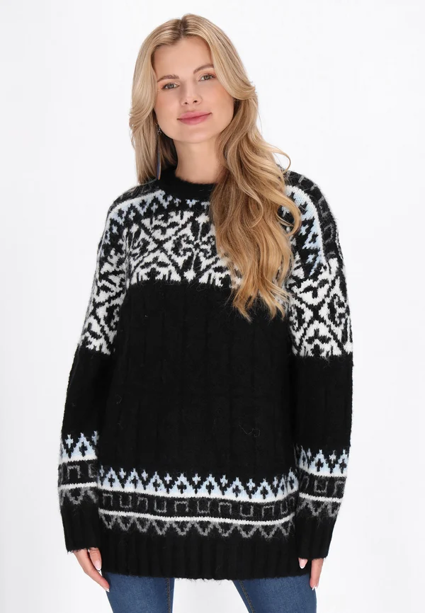 Strickpullover - black multicolor