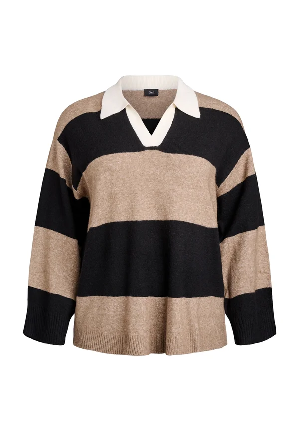 Strickpullover - black stripe comb