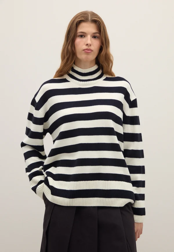 Strickpullover - black white