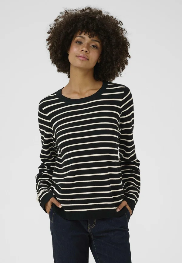 Strickpullover - black whitecap stripe