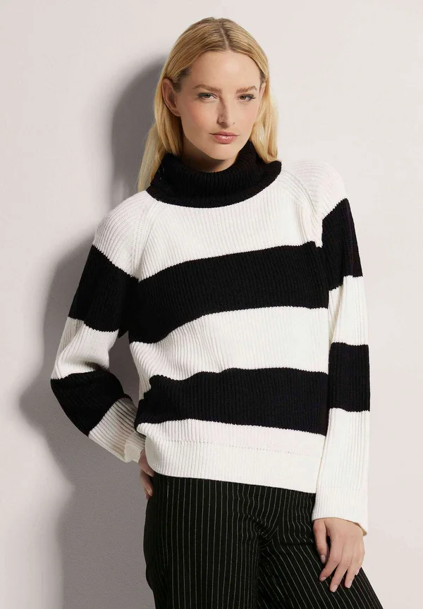 Strickpullover - black   wool white