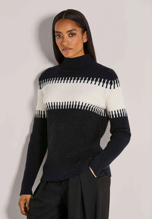 Strickpullover - black   wool white
