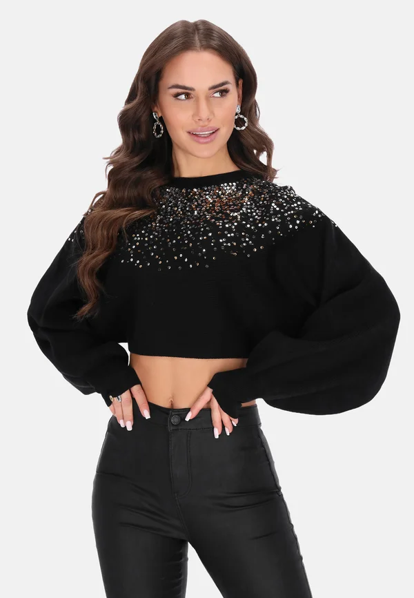 Strickpullover - black