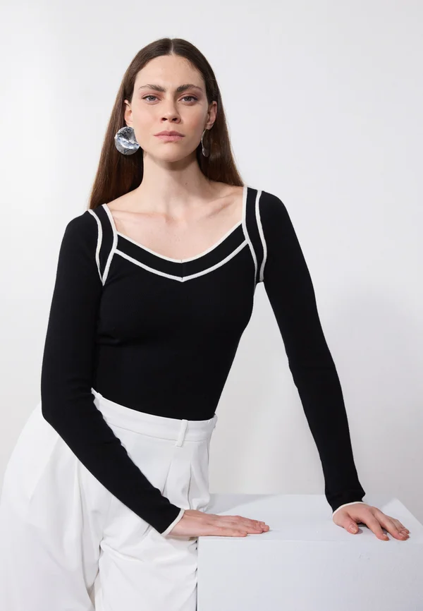 Strickpullover - black