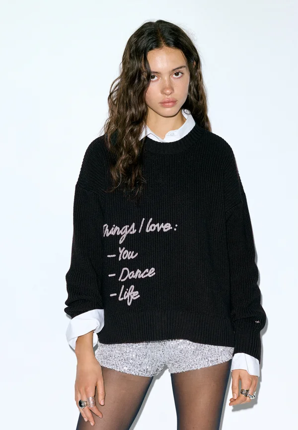 Strickpullover - black