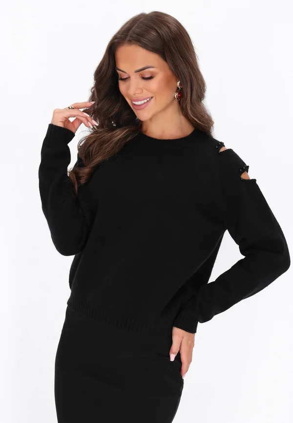 Strickpullover - black