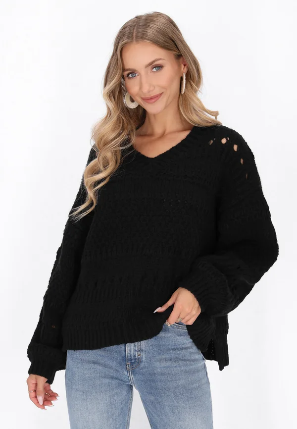 Strickpullover - black