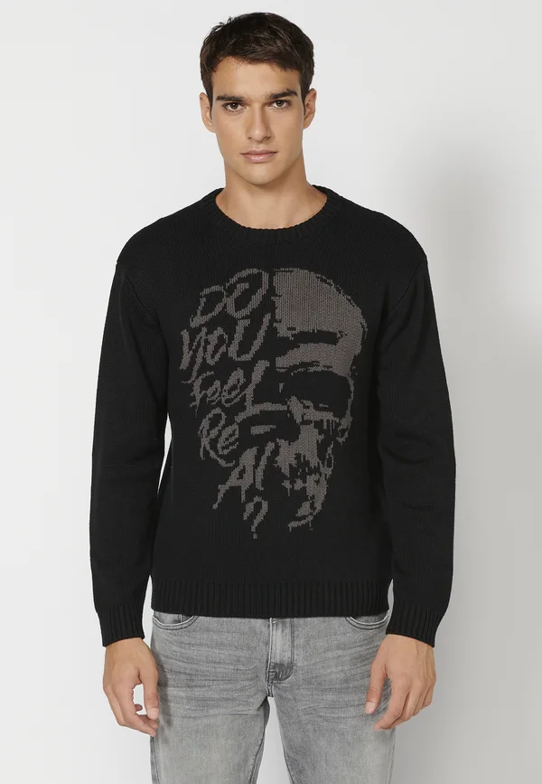 Strickpullover - black