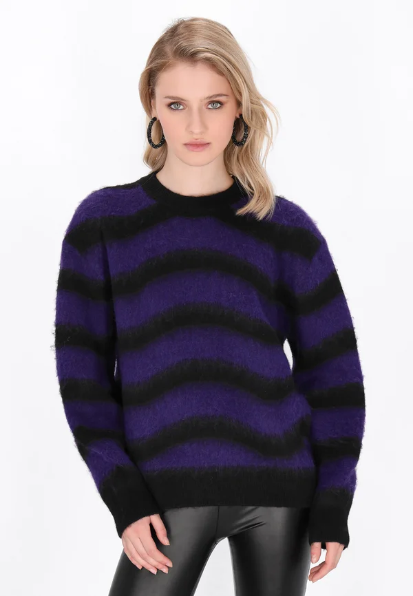 Strickpullover - black/purple