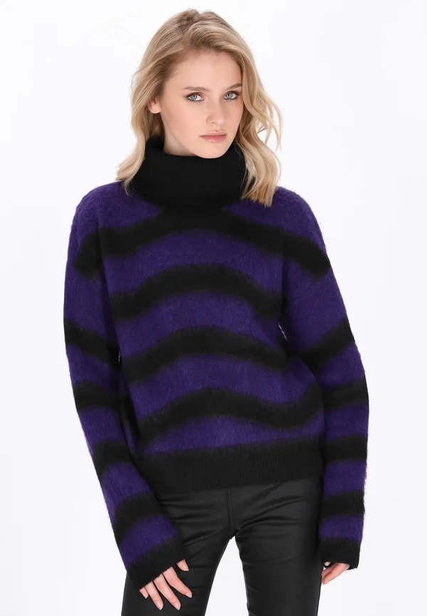 Strickpullover - black/purple