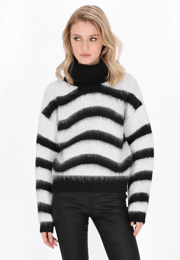 Strickpullover - black/white