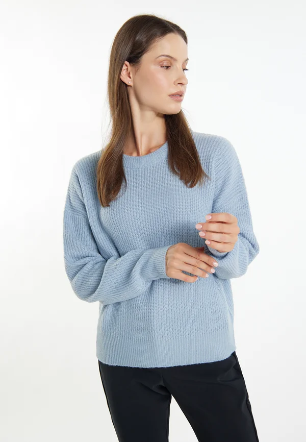 Strickpullover - blau grau