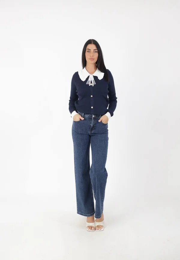 Strickpullover - blau