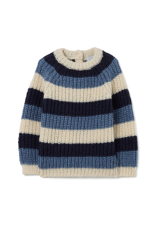 Strickpullover - blue beige