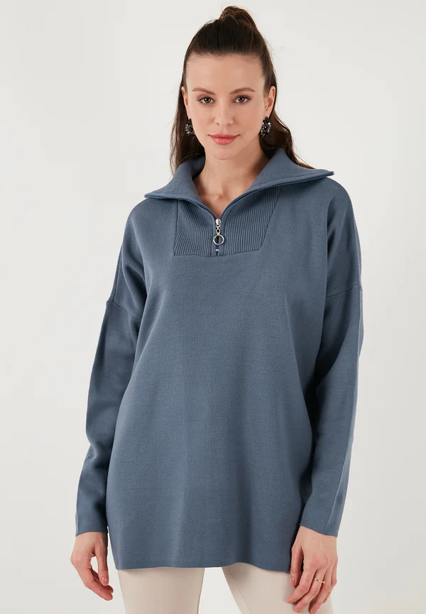 Strickpullover - blue grey