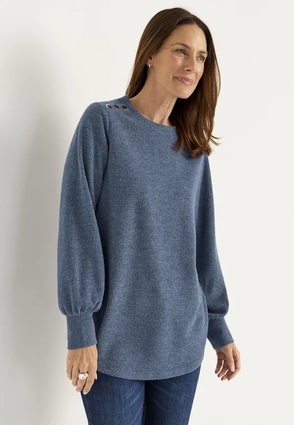 Strickpullover - blue melange