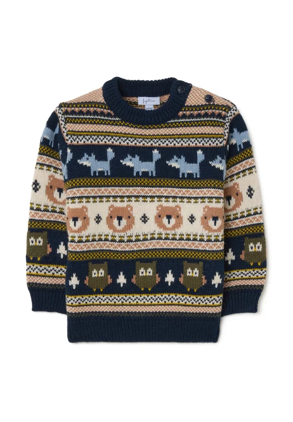 Strickpullover - blue/beige