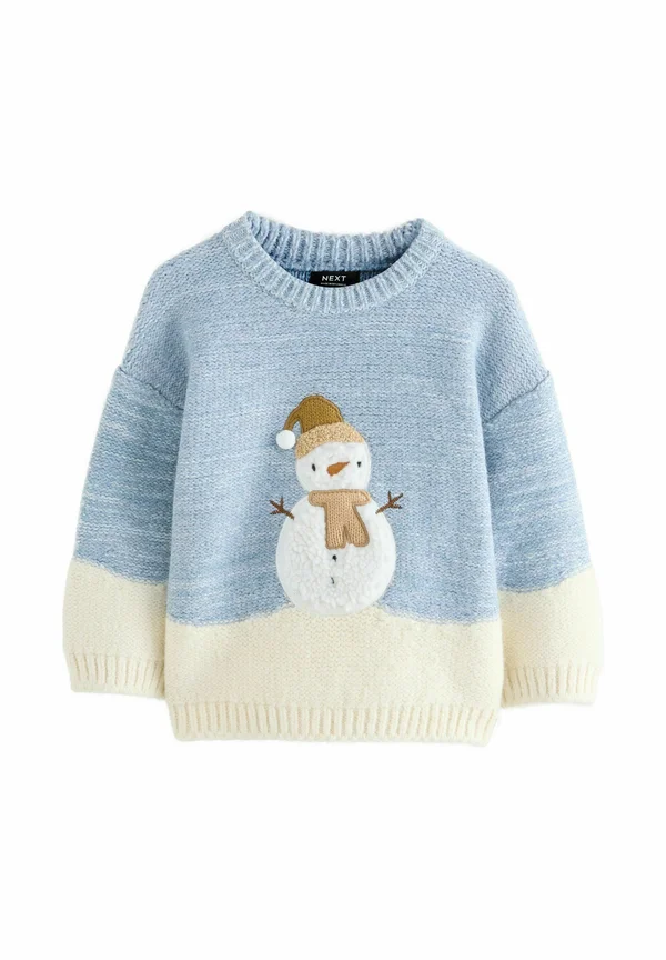 Strickpullover - blue/ecru snowman