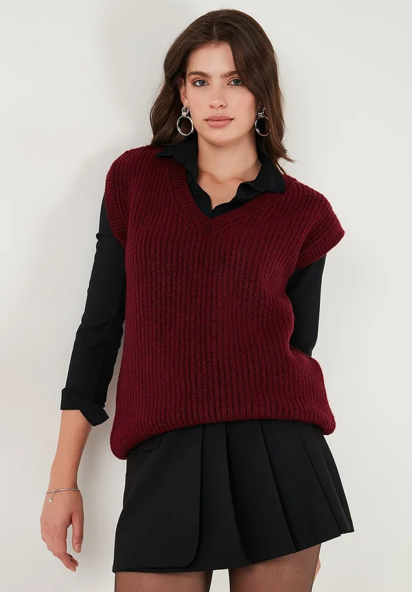 Strickpullover - bordeaux