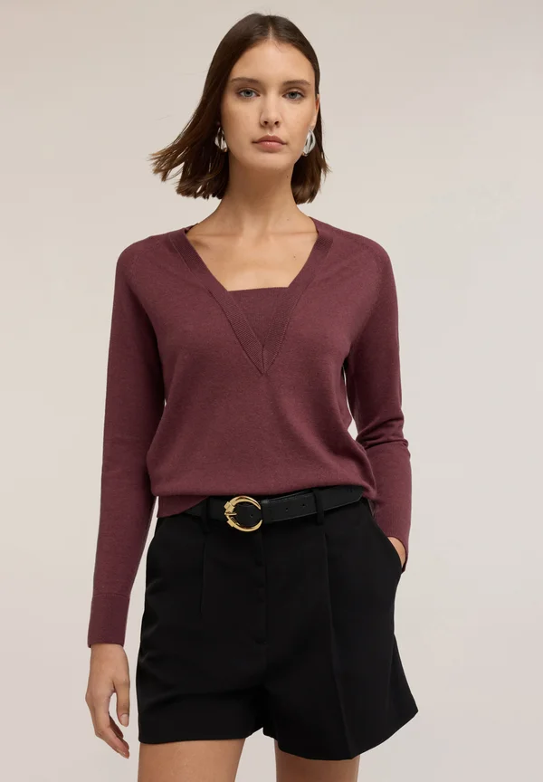 Strickpullover - bordeaux