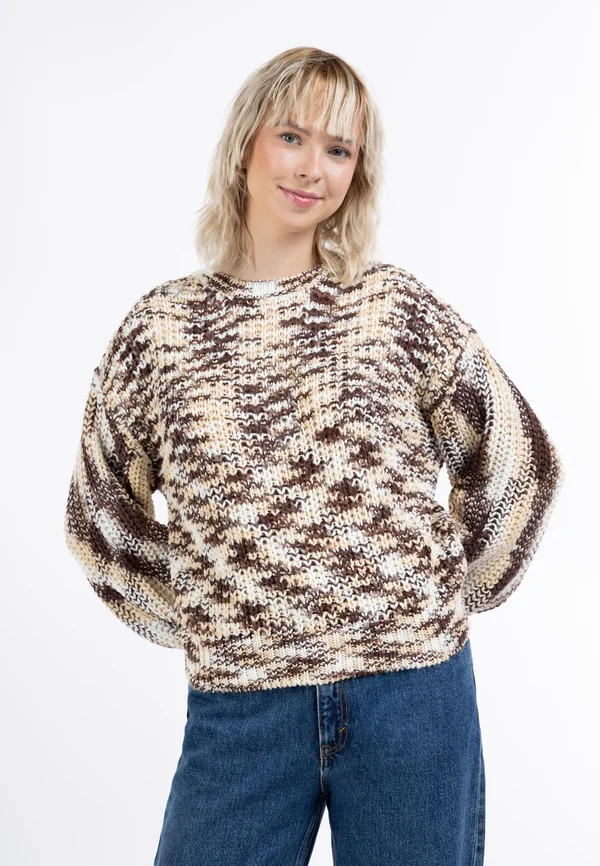 Strickpullover - braun/mehrfarbig