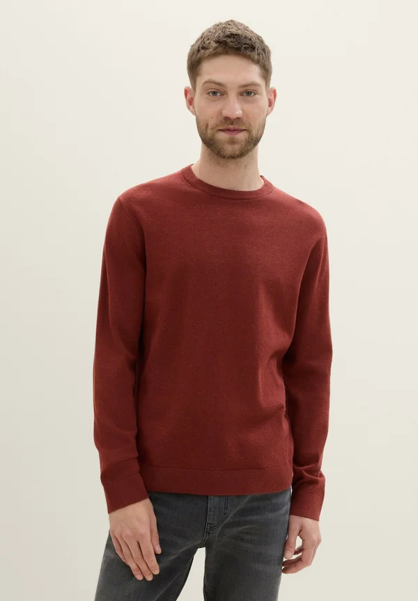 Strickpullover - burgundy dark red melange