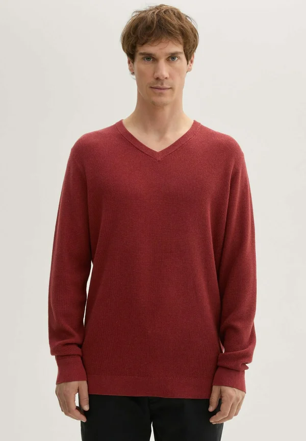 Strickpullover - burgundy dark red melange