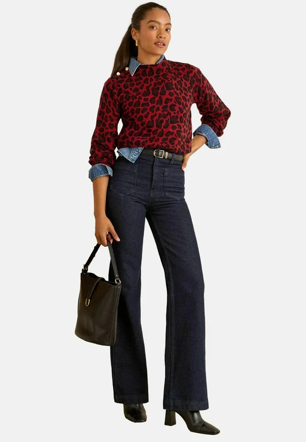Strickpullover - burgundy red animal