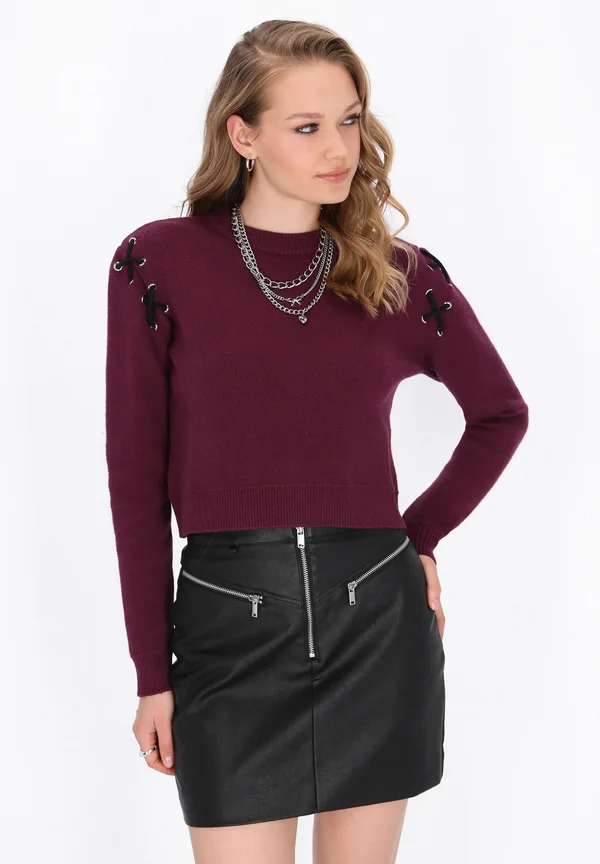 Strickpullover - burgundy