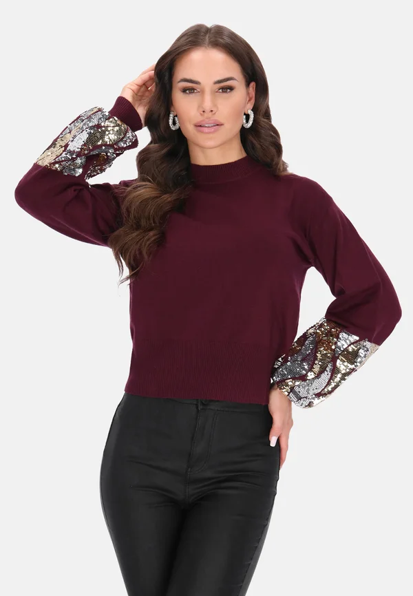 Strickpullover - burgundy