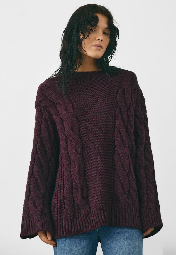 Strickpullover - burgundy