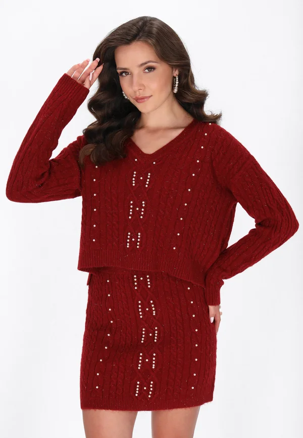 Strickpullover - burgundy