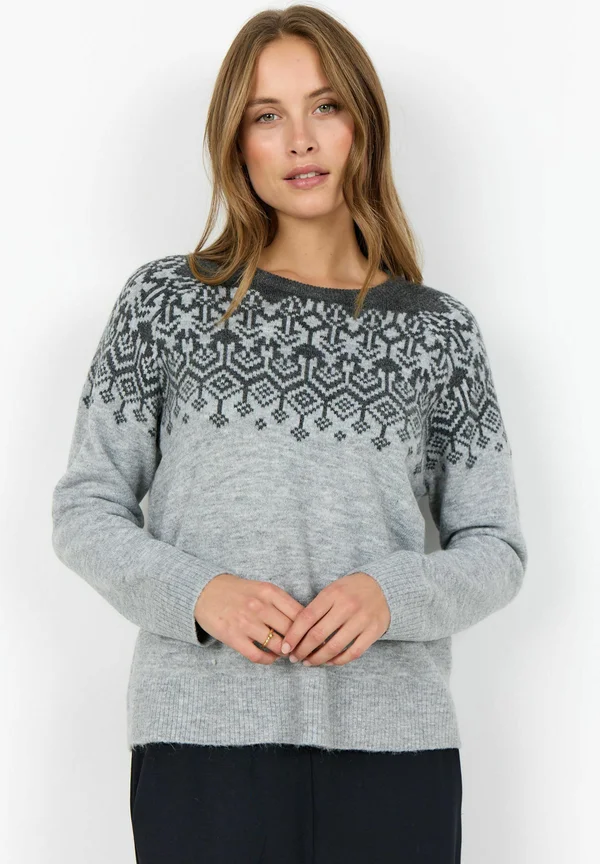 Strickpullover - c lt grey melange combi