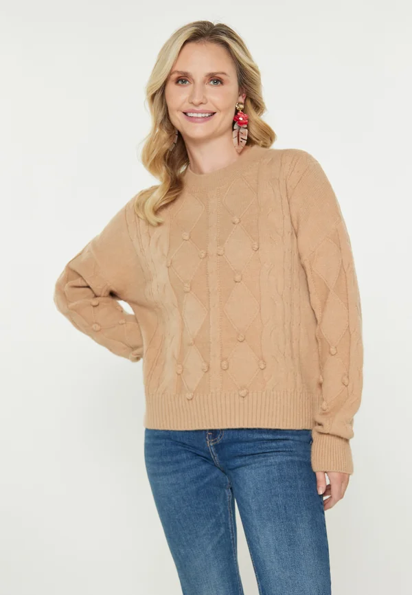 Strickpullover - camel