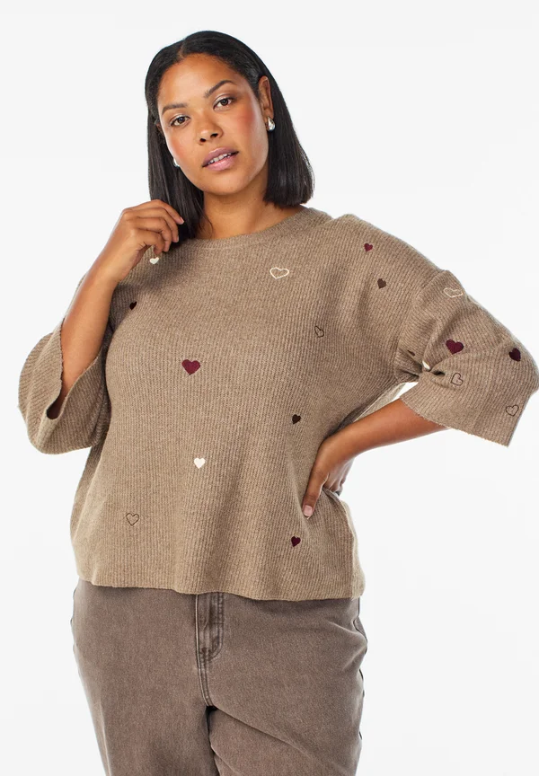 Strickpullover - caribou melange