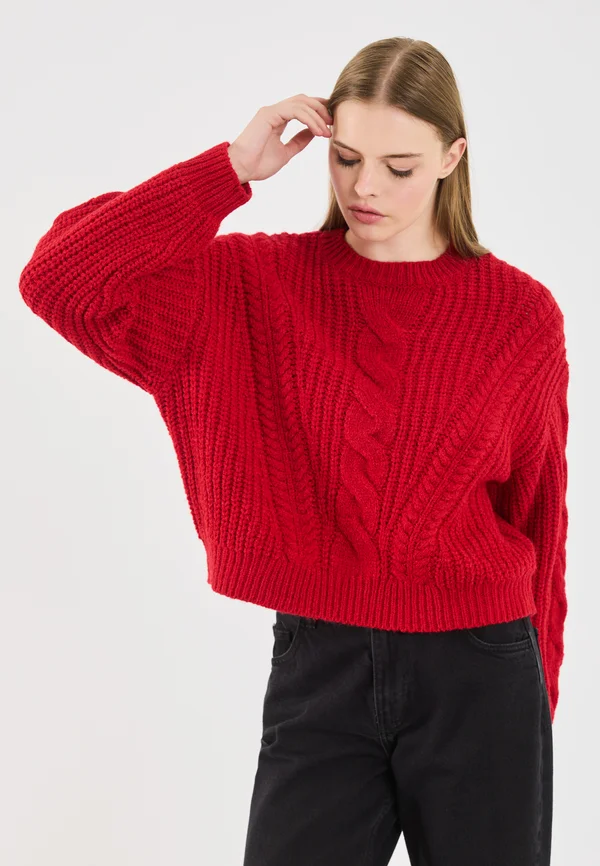 Strickpullover - chinese red