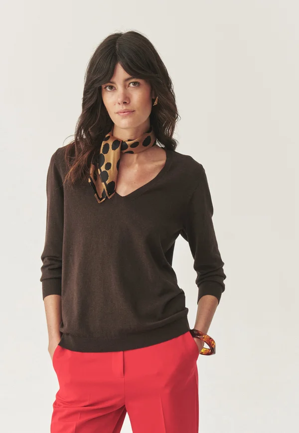 Strickpullover - chocolate brown