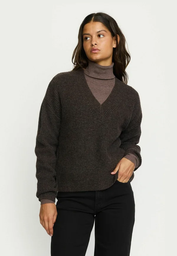 Strickpullover - coffee quartz melange