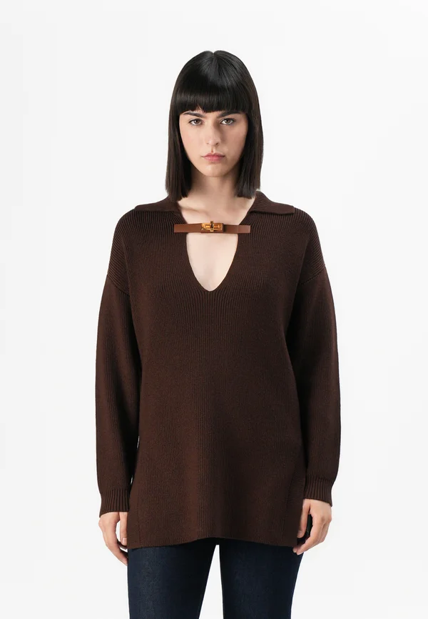 Strickpullover - coffee