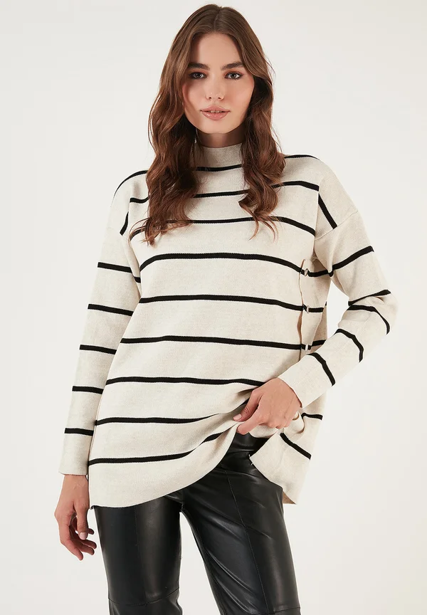 Strickpullover - cream black