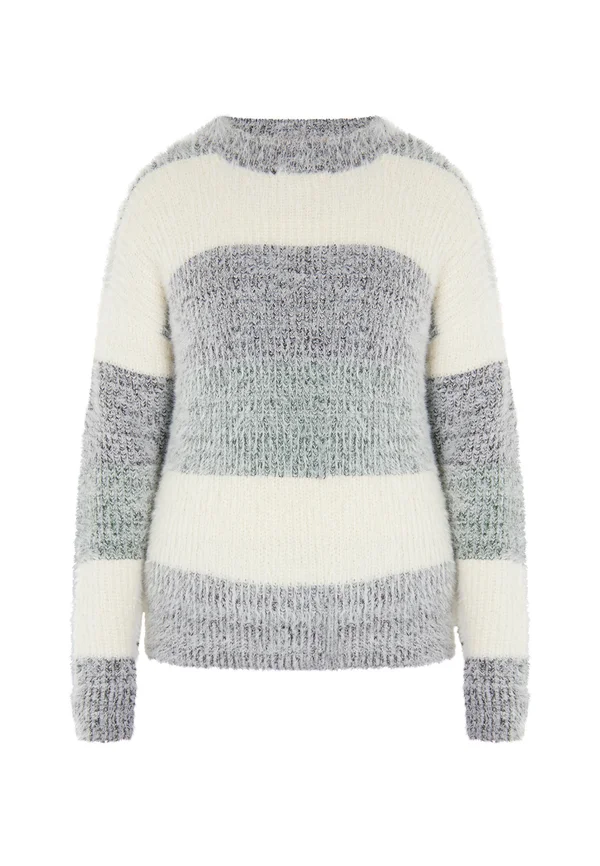 Strickpullover - creme mehrfarbig